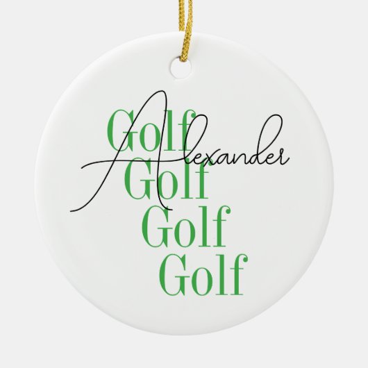Gepersonaliseerde minimale golftypografie keramisch ornament (Voorkant)