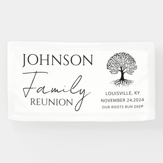 gepersonaliseerde minimale moderne elegante famili spandoek (Horizontaal)