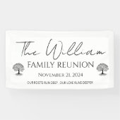 Gepersonaliseerde minimale moderne witte familiere spandoek (Horizontaal)