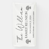 Gepersonaliseerde minimale moderne witte familiere spandoek (Verticaal)