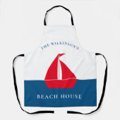 Gepersonaliseerde minimale nautische zomerhuis schort (Voorkant)