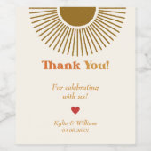 Gepersonaliseerde Minimale Retro Zon Familie Bedan Wijn Etiket (Enkel label)