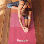 Gepersonaliseerde minimale roze Oranje strepen Yogamat