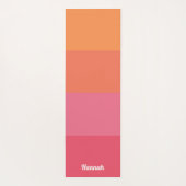 Gepersonaliseerde minimale roze Oranje strepen Yogamat (Achterkant)