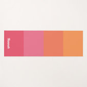 Gepersonaliseerde minimale roze Oranje strepen Yogamat (Voorkant (horizontaal))