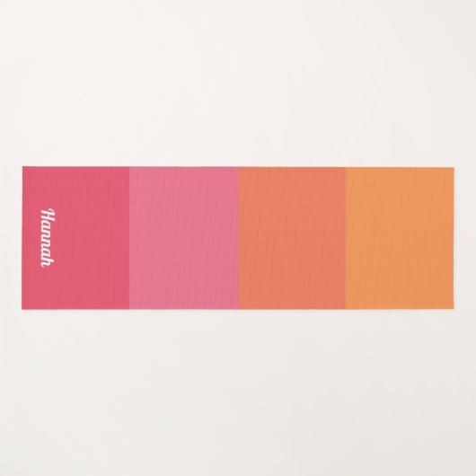 Gepersonaliseerde minimale roze Oranje strepen Yogamat (Voorkant (horizontaal))