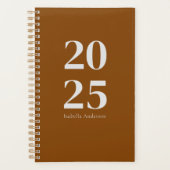 Gepersonaliseerde minimale terracotta maandelijks/ planner (Voorkant)