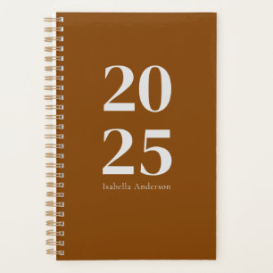 Gepersonaliseerde minimale terracotta maandelijks/ planner