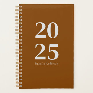 Gepersonaliseerde minimale terracotta maandelijks/ planner