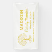 Gepersonaliseerde minimale witte familiereünie spandoek (Verticaal)