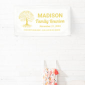 Gepersonaliseerde minimale witte familiereünie spandoek (Insitu)