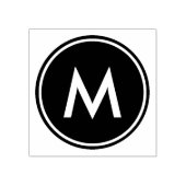 Gepersonaliseerde minimale witte monogram zwarte c rubberstempel (Afrduk)