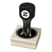 Gepersonaliseerde minimale witte monogram zwarte c rubberstempel (Stempel)