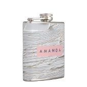 Gepersonaliseerde minimale witte textuur Abstract Heupfles (Rechts)