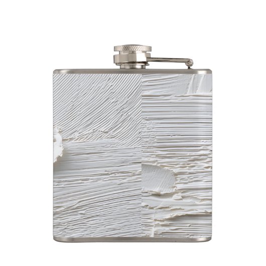 Gepersonaliseerde minimale witte textuur Abstract Heupfles (Achterkant)