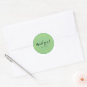 Gepersonaliseerde minimalist Bedankt Script Sage G Ronde Sticker (Envelop)