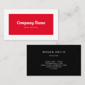 Gepersonaliseerde minimalistisch Real Estate Red Visitekaartje (Voorkant / Achterkant)