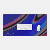 Gepersonaliseerde minimalistische Abstracte blauwe Bureaumat (Keyboard & Muis)