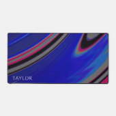 Gepersonaliseerde minimalistische Abstracte blauwe Bureaumat (Voorkant)