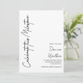 Gepersonaliseerde Minimalistische Afstudeerdata Save The Date (Staand voorkant)