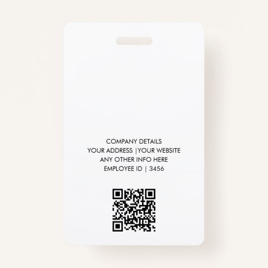 gepersonaliseerde minimalistische bedrijfsmedewerk badge (Achterkant)