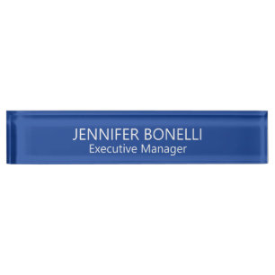 Gepersonaliseerde minimalistische blauwe voeg je n naambordje