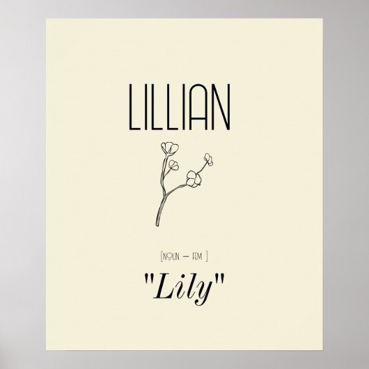 Gepersonaliseerde minimalistische bloemenwandkunst poster (Voorkant)