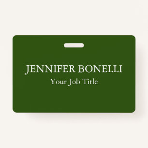 Gepersonaliseerde minimalistische bosgroen aangepa badge