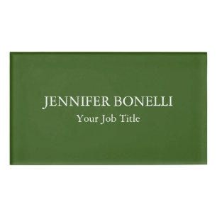 Gepersonaliseerde minimalistische bosgroen aangepa naambadge