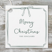 Gepersonaliseerde Minimalistische Bow Design Kerst Bedankjes Labels