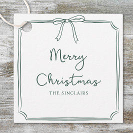 Gepersonaliseerde Minimalistische Bow Design Kerst Bedankjes Labels