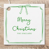 Gepersonaliseerde Minimalistische Bow Design Kerst Bedankjes Labels