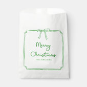 Gepersonaliseerde Minimalistische Bow Design Kerst Bedankzakje (Voorkant)