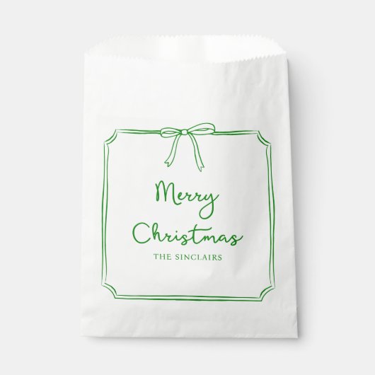 Gepersonaliseerde Minimalistische Bow Design Kerst Bedankzakje (Voorkant)