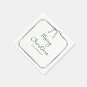 Gepersonaliseerde Minimalistische Bow Design Kerst Servet (Hoek)