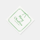 Gepersonaliseerde Minimalistische Bow Design Kerst Servet (Hoek)