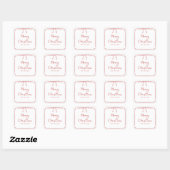 Gepersonaliseerde Minimalistische Bow Design Kerst Vierkante Sticker (Vel)