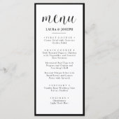 Gepersonaliseerde minimalistische bruiloft diner m menu (Voorkant)