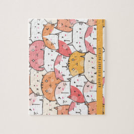 Gepersonaliseerde Minimalistische Cat Sinaasappel  Legpuzzel