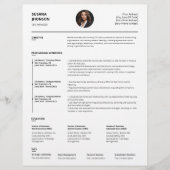 Gepersonaliseerde minimalistische Clean Resume-Sja (Voorkant)