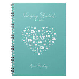 Gepersonaliseerde Minimalistische Cyan voor Verple Notitieboek