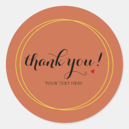 Gepersonaliseerde minimalistische dankjewel script ronde sticker