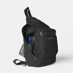 Gepersonaliseerde minimalistische donkergrijs sling bag