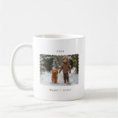 Gepersonaliseerde minimalistische eenvoudige gesch koffiemok (Links)