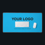 Gepersonaliseerde minimalistische eenvoudige Logo Bureaumat<br><div class="desc">Gepersonaliseerde minimalistische eenvoudige Logo en tekst lichtblauw of elke kleur Desk Mat Verbeter uw bedrijfswerkruimte met behulp van onze ergonomische en minimalistische Business Logo Desk Mat. Met deze stijlvolle, moderne en professionele bureaumat kunt u uw kantoor op een unieke manier personaliseren. Voeg corporate logo, naam, beroep of een gepersonaliseerde tekst...</div>