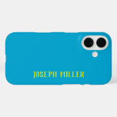 Gepersonaliseerde minimalistische, elegante blauw Case-Mate iPhone case (Achterkant (horizontaal))