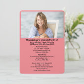 Gepersonaliseerde minimalistische foto Uitvaart Kaart (Staand voorkant)