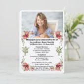 Gepersonaliseerde minimalistische foto Uitvaart Kaart (Staand voorkant)