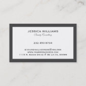 Gepersonaliseerde minimalistische grijs en wit visitekaartje (Achterkant)