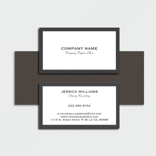 Gepersonaliseerde minimalistische grijs en wit visitekaartje